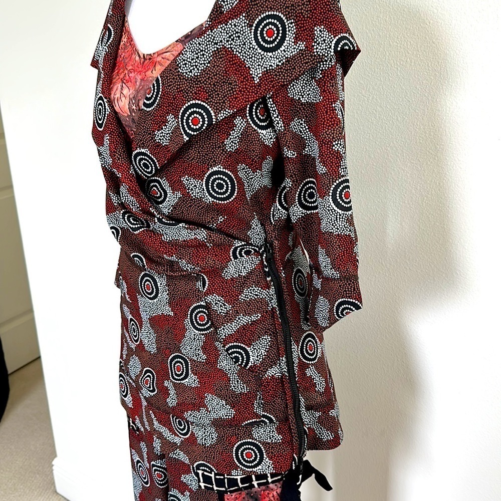 SALE Byron Lars Beauty Mark,  Three Piece Outfit, Black, brown, red, white Print - Picture 3 of 16